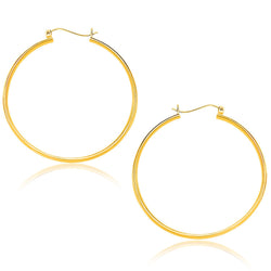 10k Yellow Gold Polished Hoop Earrings (40mm)