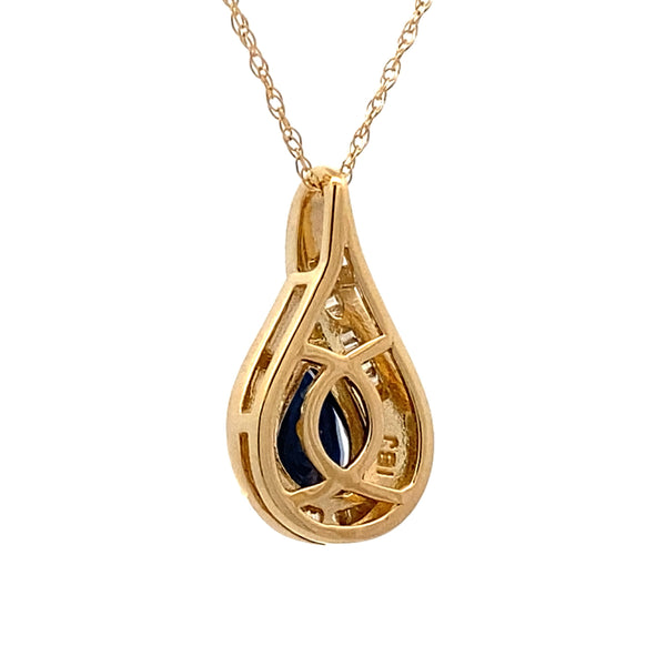 Sapphire Diamond Fashion Pendants 14KT Yellow Gold