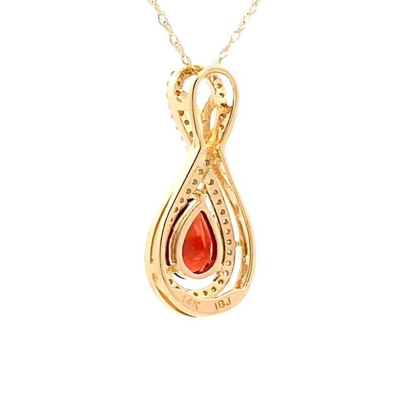 1.02ct Garnet Diamond Fashion Pendants 14KT Yellow Gold