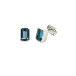 .80ct London Blue Topaz Stud Earrings 10KT White Gold