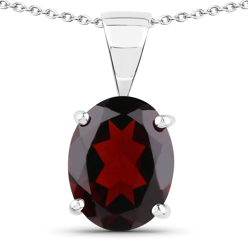 3.70 Carat Genuine Garnet .925 Sterling Silver Jewelry Set