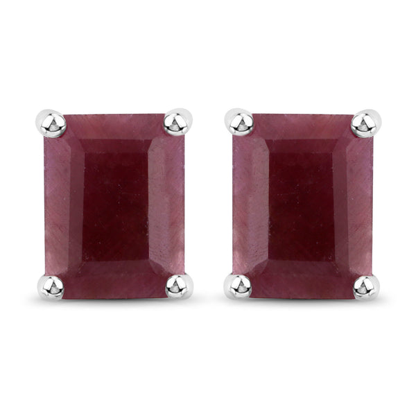 3.70 Carat Genuine Ruby .925 Sterling Silver Earrings