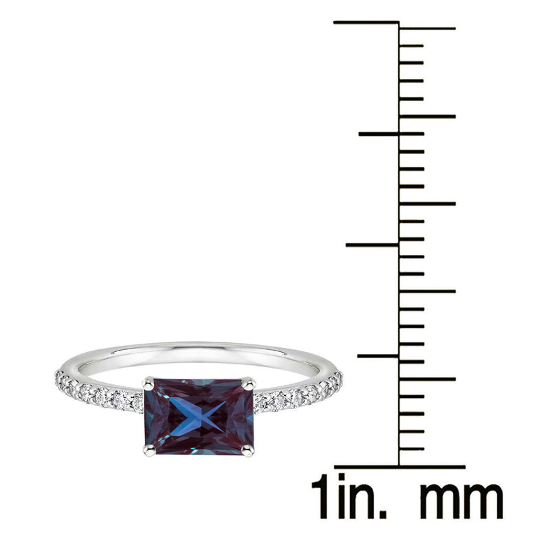 V3 Jewelry Color Changing Alexandrite and White Topaz Engagement Ring for Women