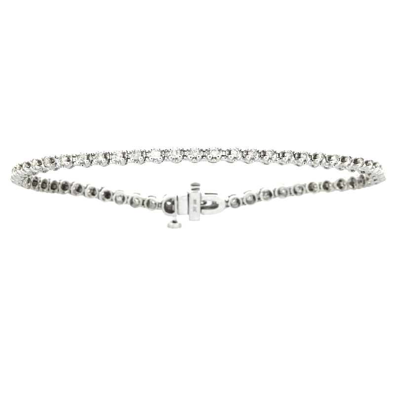 Natural 1.00ct Diamond Tennis Bracelet 10KT White Gold