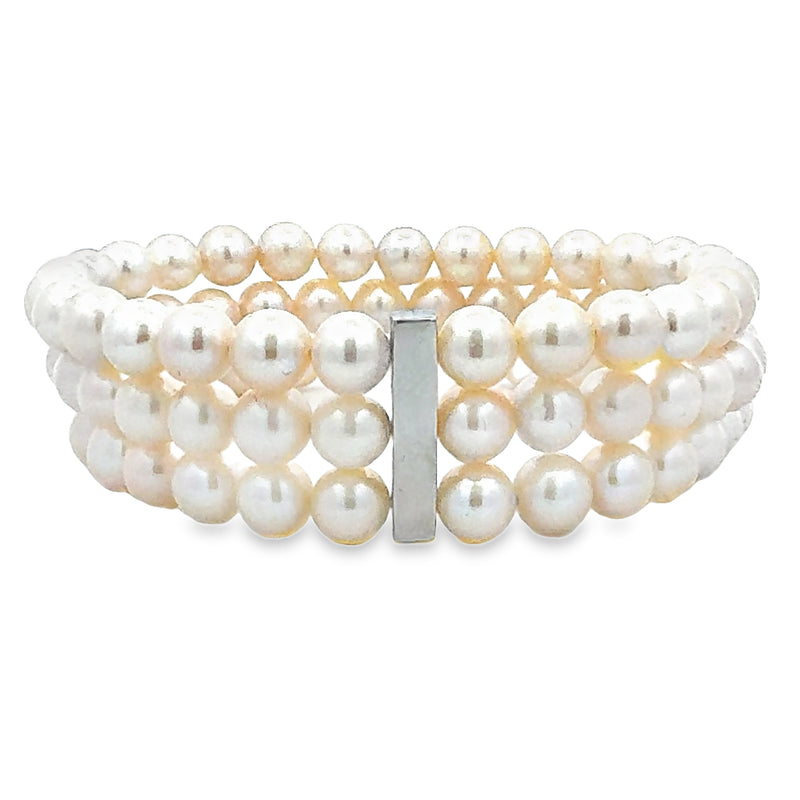 Genuine FW Pearl Bracelet 14KT White Gold