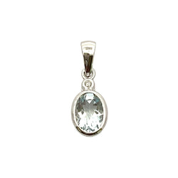 Aquamarine Diamond Fashion Pendants 10KT White Gold