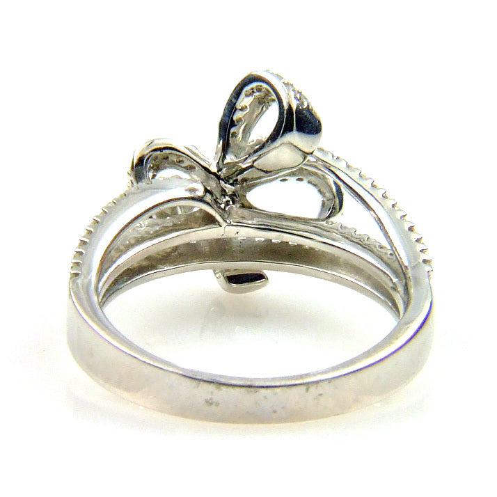 Natural .50ct Diamond Ring Sterling Silver