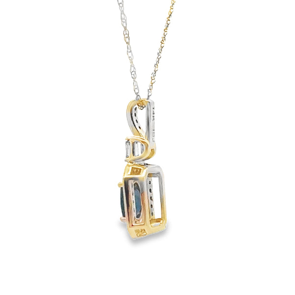 Sapphire Diamond Fashion Pendants 14KT Yellow Gold