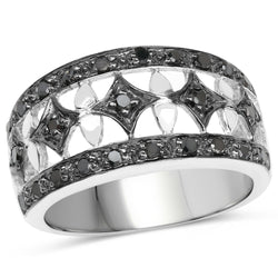 0.29 Carat Genuine Black Diamond .925 Sterling Silver Ring