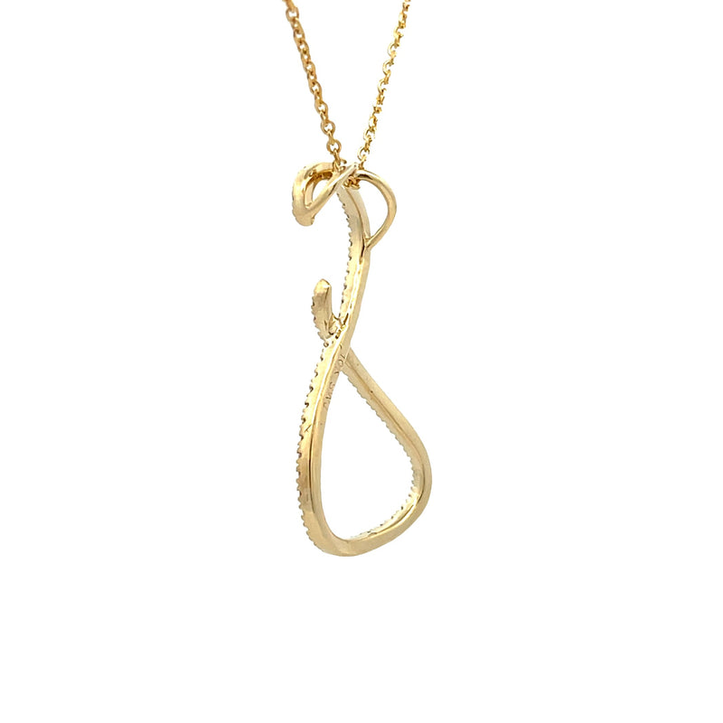 Natural .20ct Diamond Fashion Pendants 10KT Yellow Gold