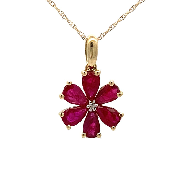 .01ct Ruby Diamond Fashion Pendants 10KT Yellow Gold
