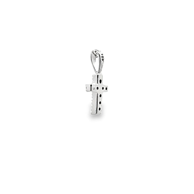 .03ct Diamond Cross Religious Pendant 10KT White Gold