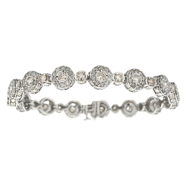 Natural 10.00ct Diamond Tennis Bracelet 10KT White Gold