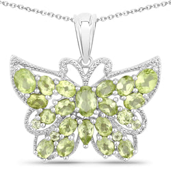 4.05 Carat Genuine Peridot .925 Sterling Silver Pendant