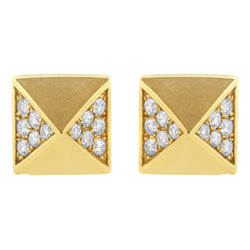 14K Yellow Gold 1/4 Cttw Diamond Pyramid Stud Earring (G-H Color, SI1-SI2 Clarity)