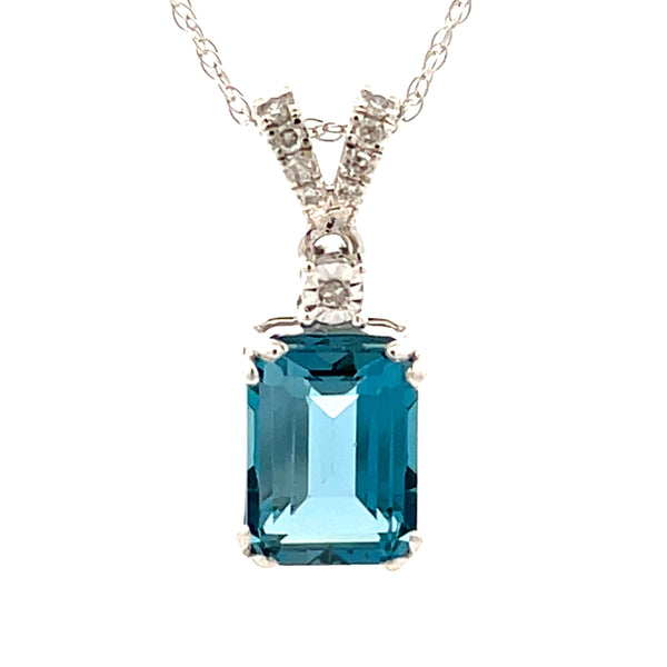 London Blue Topaz Fashion Pendants 10KT White Gold