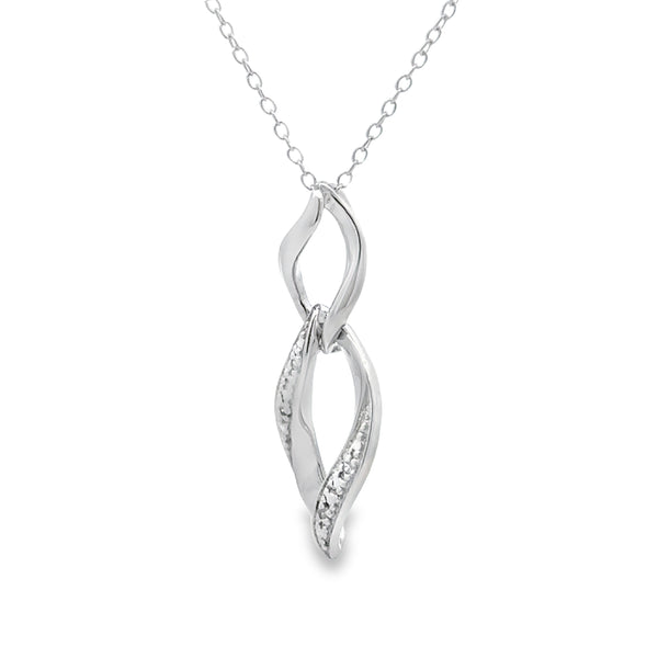 Natural .02ct Diamond Fashion Pendants Sterling Silver