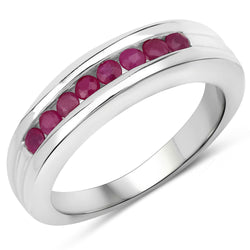 1.04 Carat Genuine Ruby .925 Sterling Silver Ring