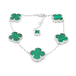 Genuine Malachite Bracelet Sterling Silver