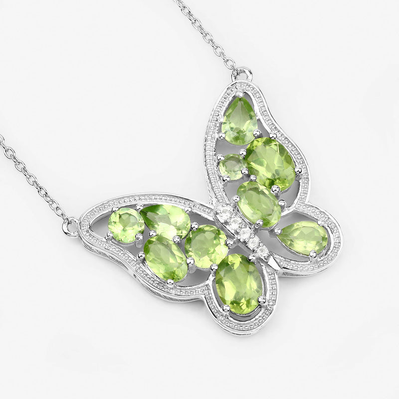 4.65 Carat Genuine Peridot .925 Sterling Silver Necklace