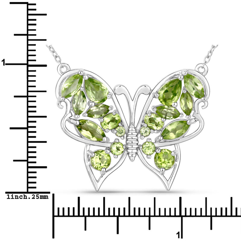 3.69 Carat Genuine Peridot .925 Sterling Silver Necklace