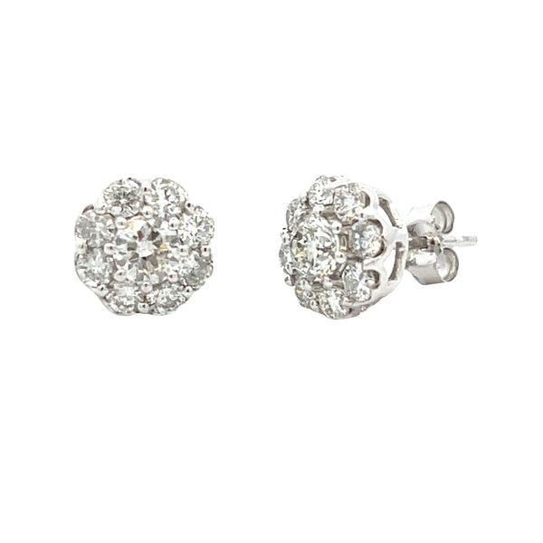 Genuine 1.00ct Diamond Stud Earrings 10KT White Gold