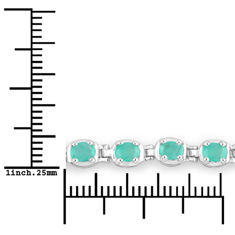 1.26 Carat Genuine Emerald .925 Sterling Silver Bracelet