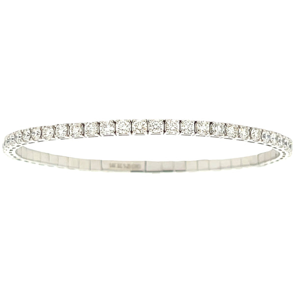 Genuine 3.00ct Diamond Bangle Bracelet 14KT White Gold