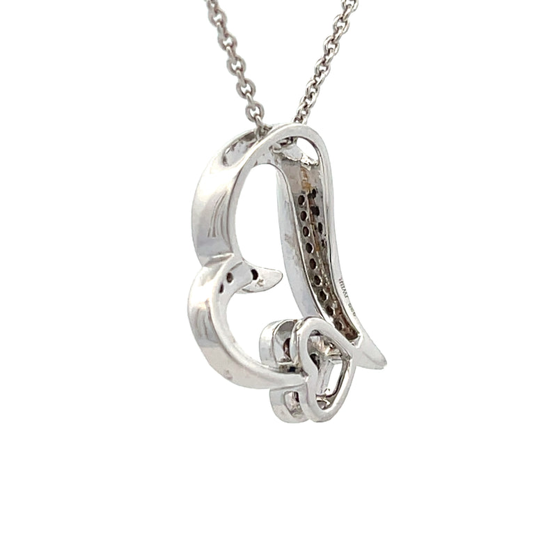 .11ct Diamond Heart Love Pendant Sterling Silver