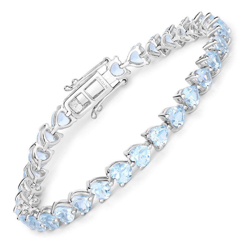 15.50 Carat Genuine Blue Topaz .925 Sterling Silver Bracelet