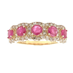 Natural 1.64ct Ruby Diamond Ring 14KT Yellow Gold