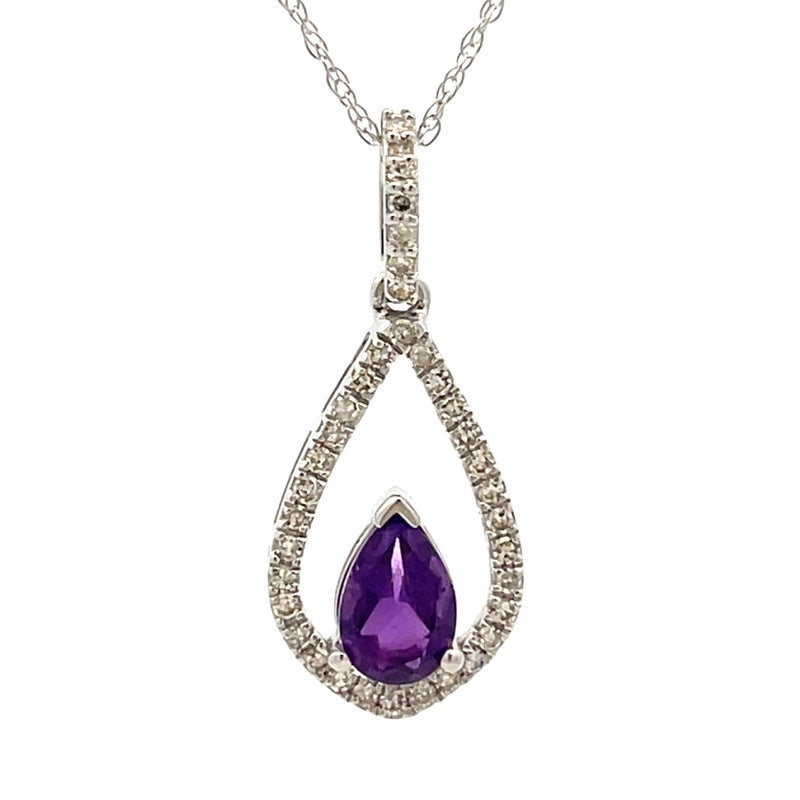 .17ct Amethyst Diamond Fashion Pendants 10KT White Gold