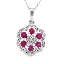 .46ct Ruby Diamond Fashion Pendants 10KT White Gold