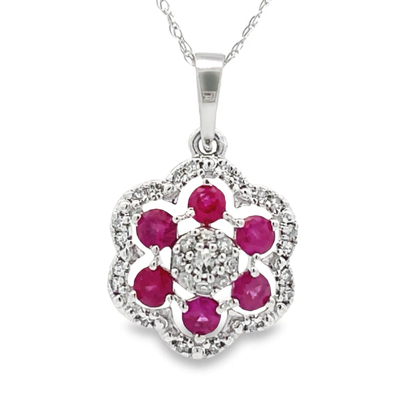 .46ct Ruby Diamond Fashion Pendants 10KT White Gold