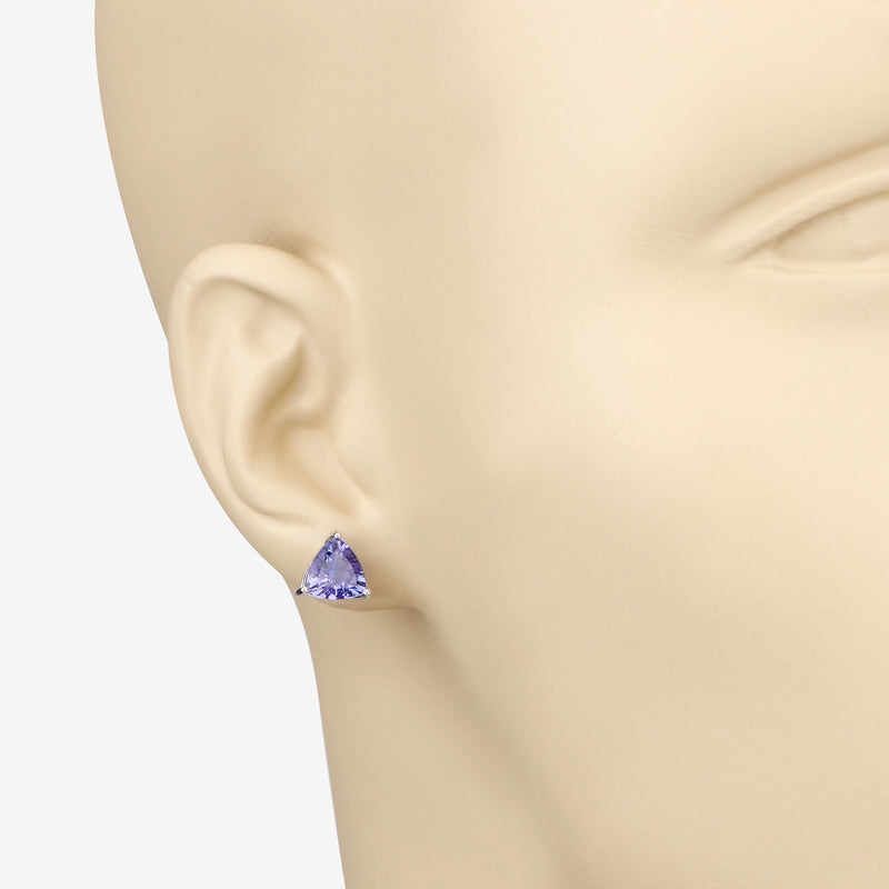 3.48 Carat Genuine Tanzanite 14K White Gold Earrings