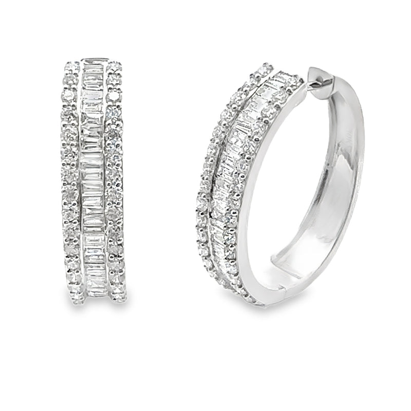 3.00ct Lab Grown Diamond Hoop Earrings 10KT White Gold