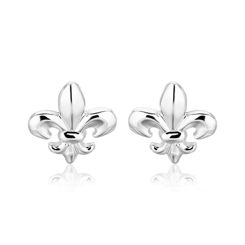 Sterling Silver Fluer De Lis Earrings