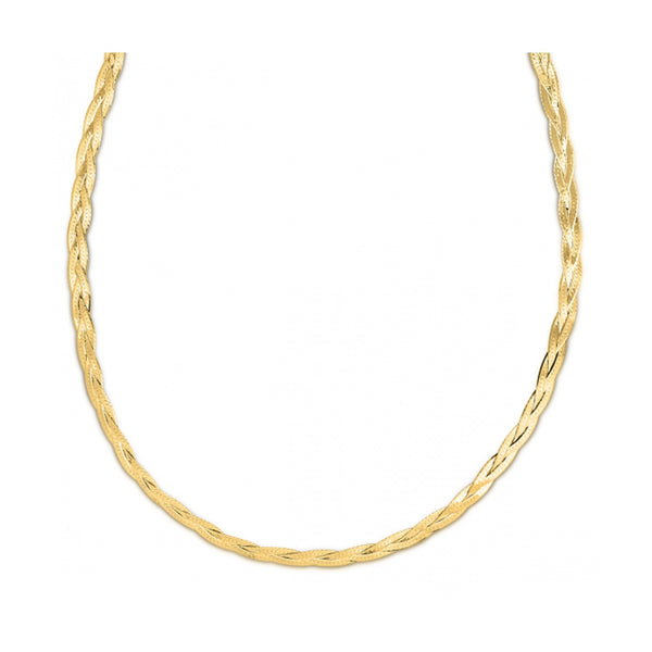 14k Yellow Gold Braided Herringbone Chain (3.20 mm)