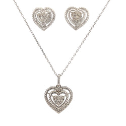 .28ct Diamond Heart Love Pendant Sterling Silver