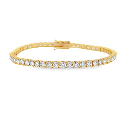 Natural 5.50ct Diamond Tennis Bracelet 18KT Yellow Gold