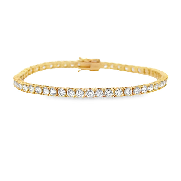 Natural 5.50ct Diamond Tennis Bracelet 18KT Yellow Gold