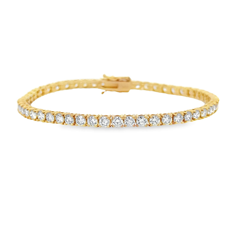 Natural 5.50ct Diamond Tennis Bracelet 18KT Yellow Gold