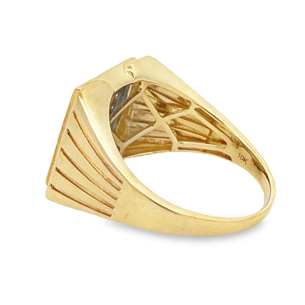 Genuine 1.02ct Diamond Mens Ring 10KT Yellow Gold