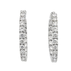 Natural 3.88ct Moissanite Hoop Earrings Sterling Silver