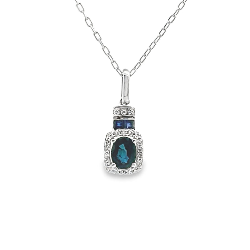 .58ct Sapphire Diamond Fashion Pendants 10KT White Gold