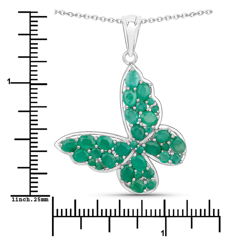 3.13 Carat Genuine Emerald .925 Sterling Silver Pendant