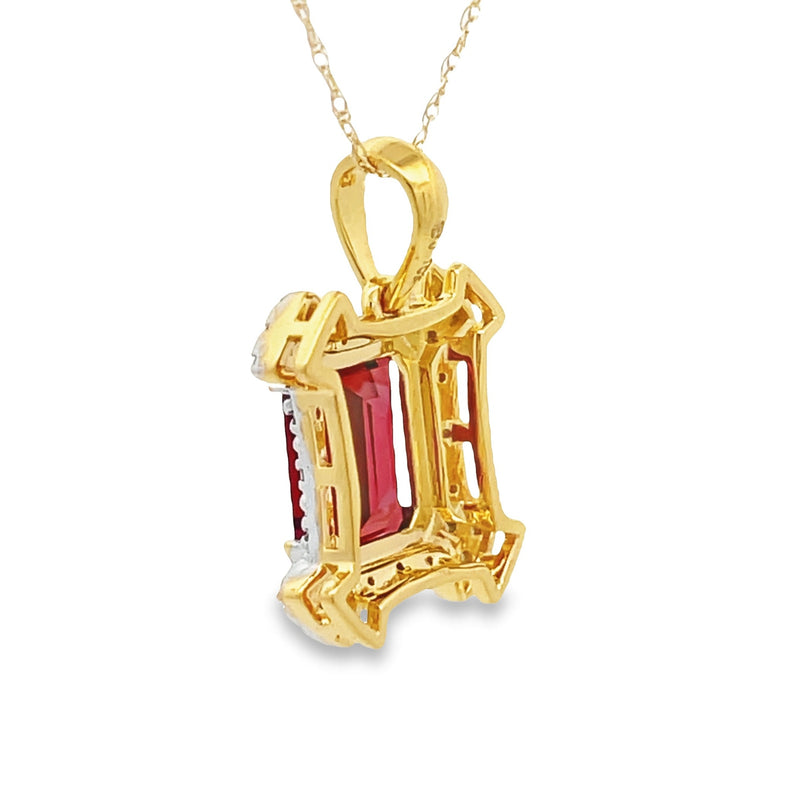 1.87ct Garnet Diamond Fashion Pendants 10KT Yellow Gold