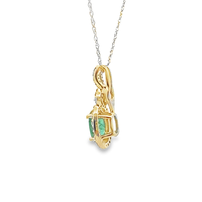 .91ct Emerald Diamond Fashion Pendants 10KT Yellow Gold