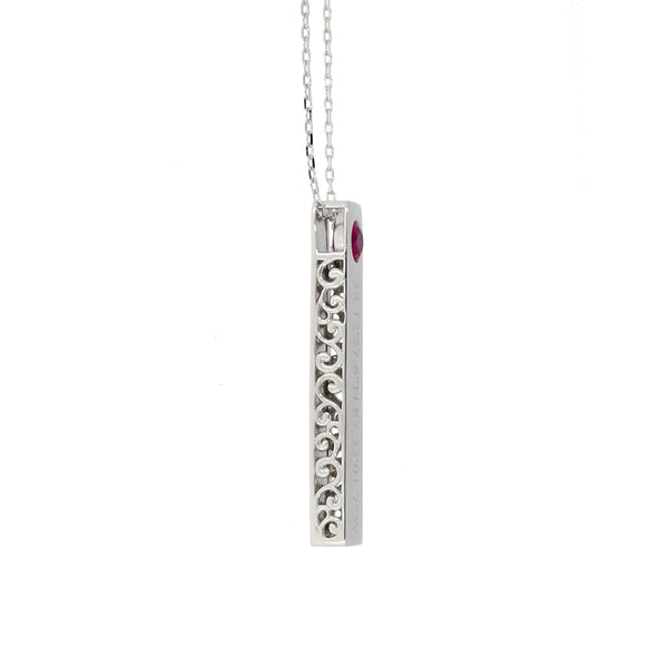 Natural .34ct Created Ruby Pendant Sterling Silver