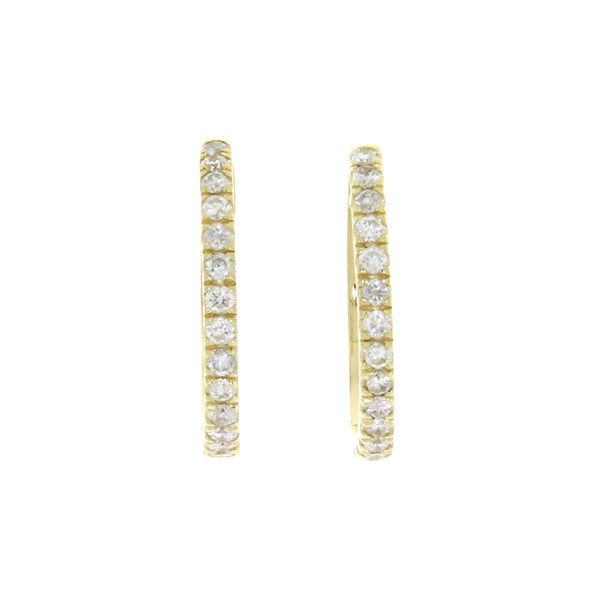 Natural .51ct Diamond Hoop Earrings 14KT Yellow Gold